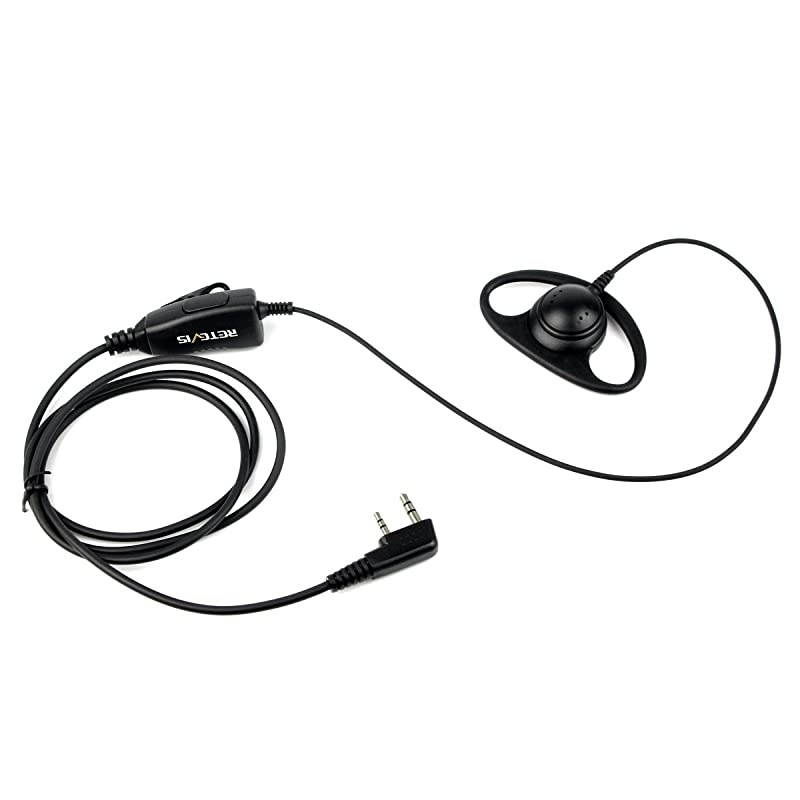 Walkie Talkies Headset 2 Pin D Shape Radio Earpiece with Mic for Baofeng UV5R  RT15 RT22 RT28 RT46 Kenwood TwoWay Radios 5 Pack