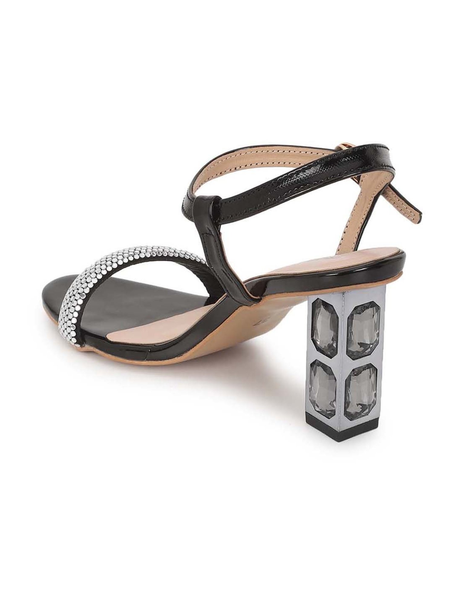 Truffle Collection Women's Black Ankle Strap Sandals