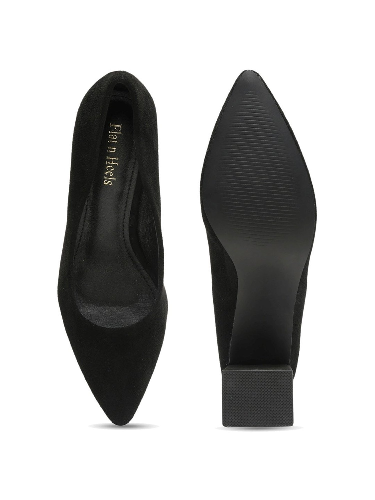Flat N Heels Women's Black Casual Pumps