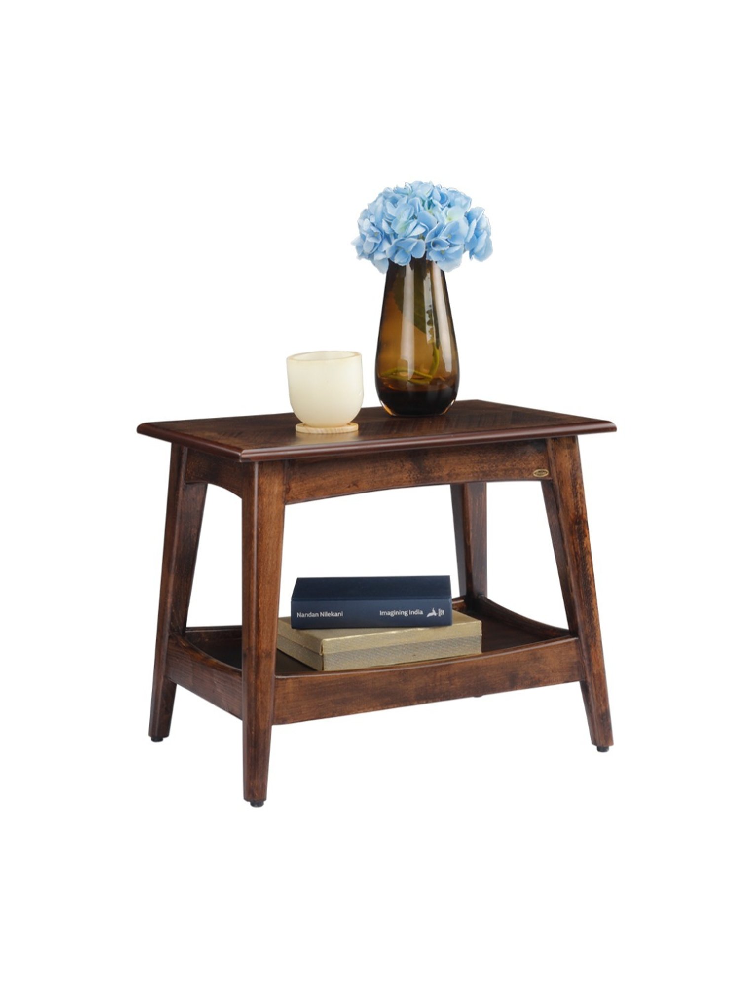 Durian Eero Brown Solid Wood Side & End Table in Dark Brown Finish