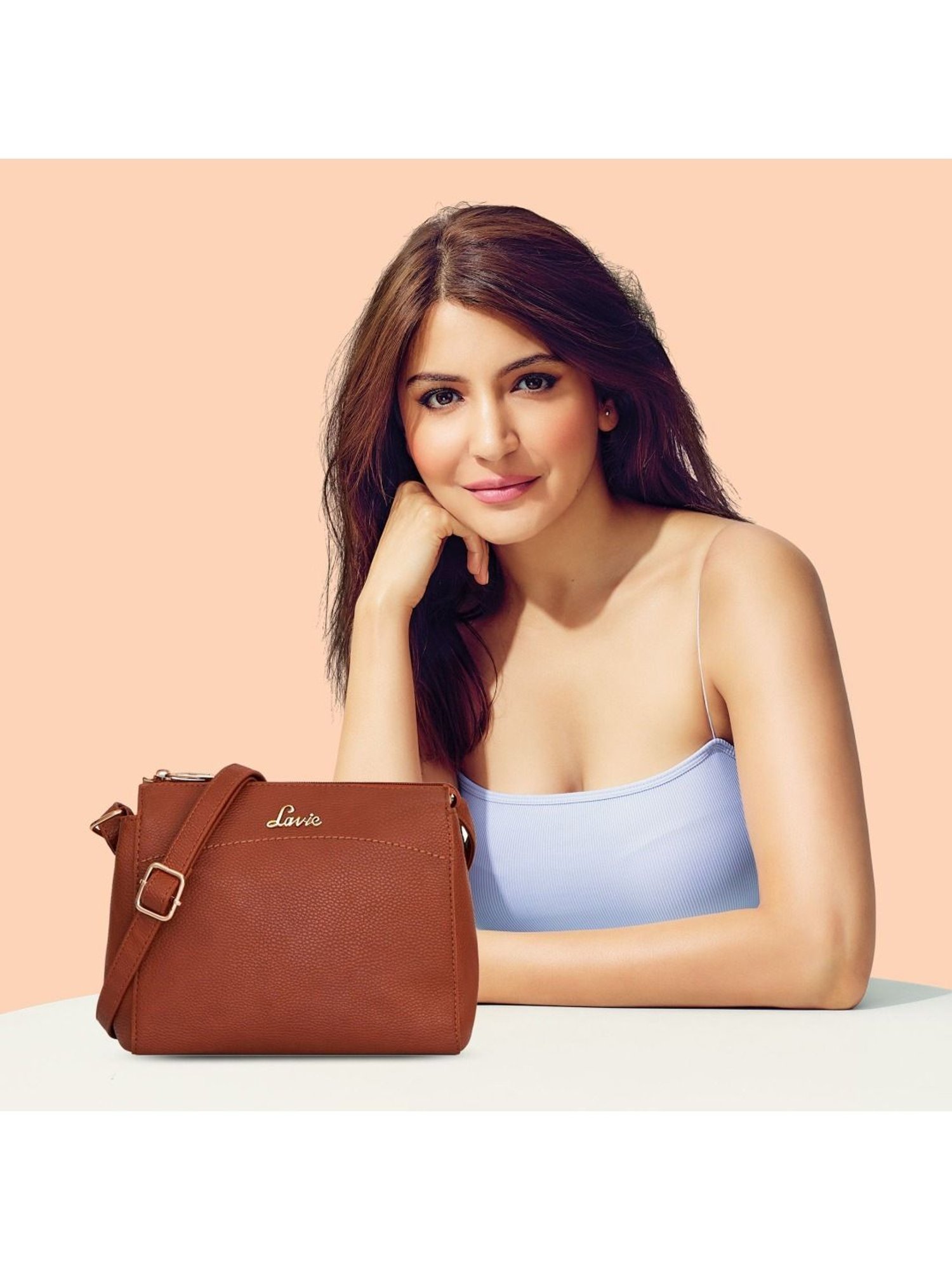 Lavie Brown Solid Sling Bag