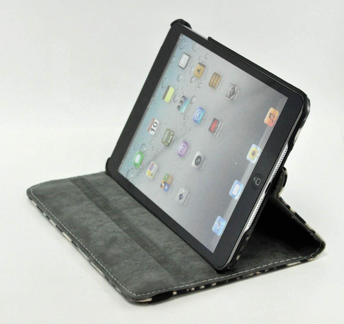 New iPad 9.7 / iPad 6 / iPad Air 2 / iPad Air Case - Leopard Print 360 Degree Rotating Smart PU Leather Cover w/Stand, Auto Wake/Sleep for Apple iPad 6th / 5th Gen, iPad Air 1/2 (Gray)