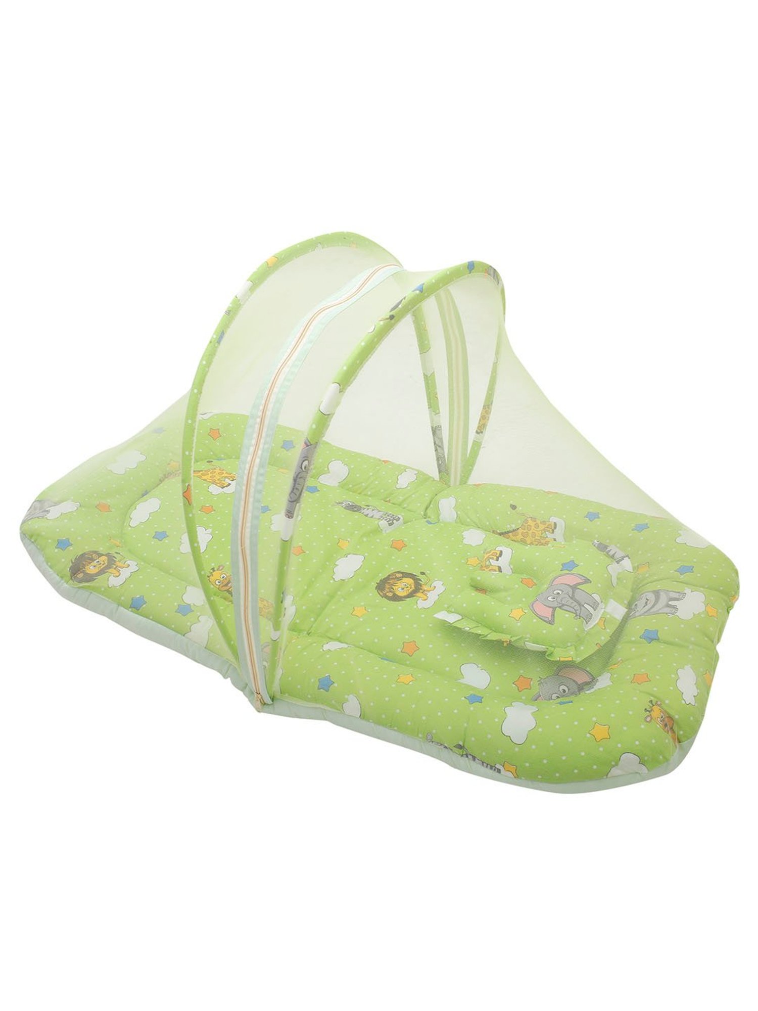 Baby Moo Tent Mattress Set with Neck Pillow Fun In The Jungle Green