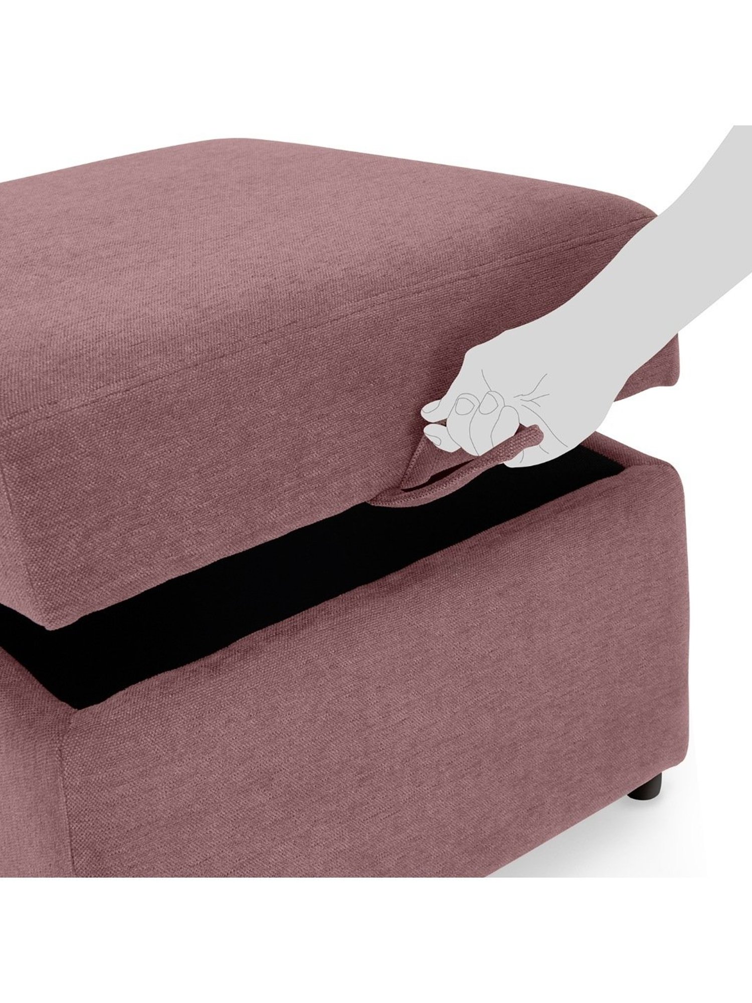 Duroflex Zivo Plus Pink Solid Wood Ottoman