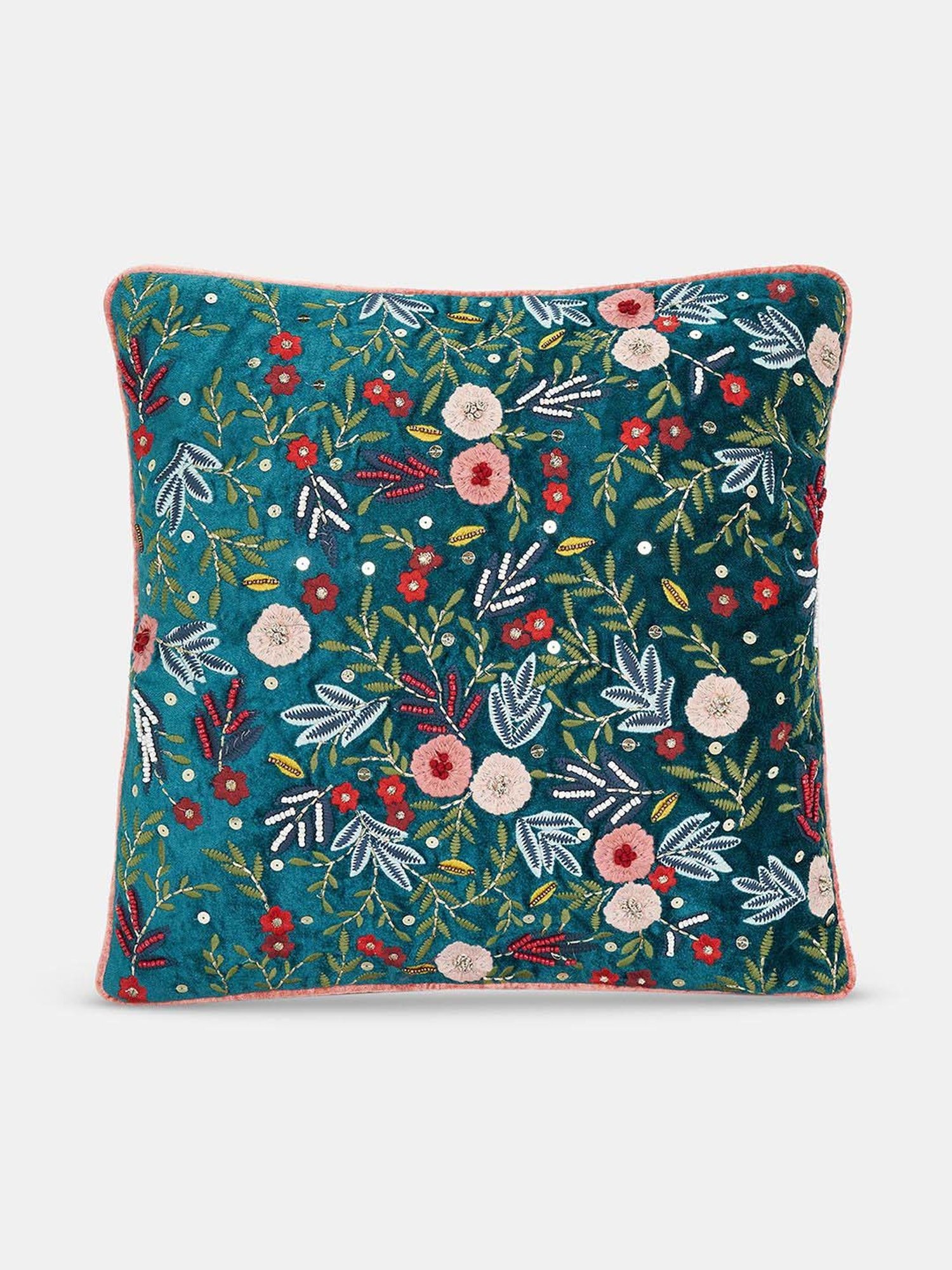 Living Scapes by Pantaloons Green Cotton Cushion Cover