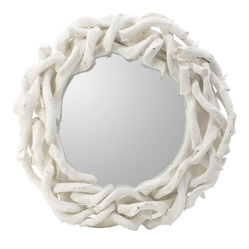 23.5" Round Wall Mirror White - A&B Home
