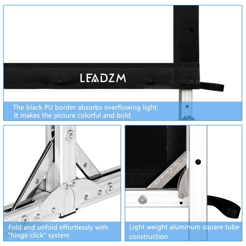 Leadzm 100" 16:9 Fast Folding Screen Outdoor Indoor Portable Projector Screen