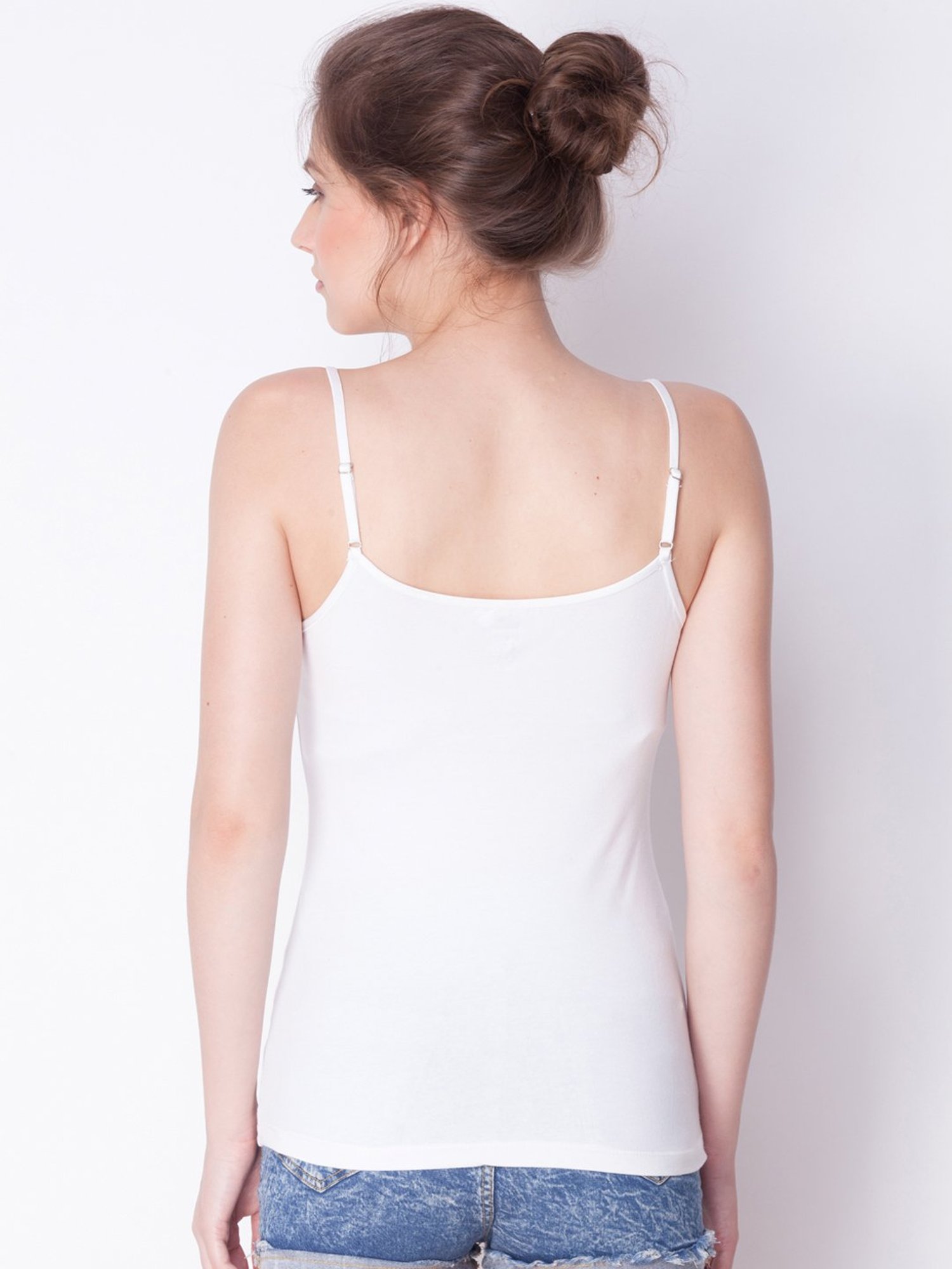 Dollar Missy White Cotton Camisole - Pack of 5