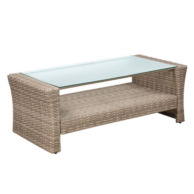 6pc Rattan Wicker Patio Sectional Set with Table & Cushions - Art Leon