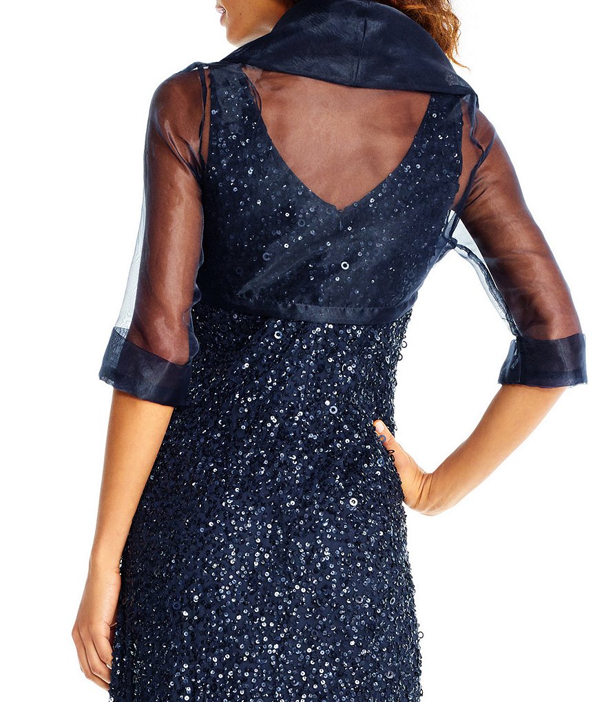 Cejon Metallic Crocheted Fringe Metallic Evening Wrap