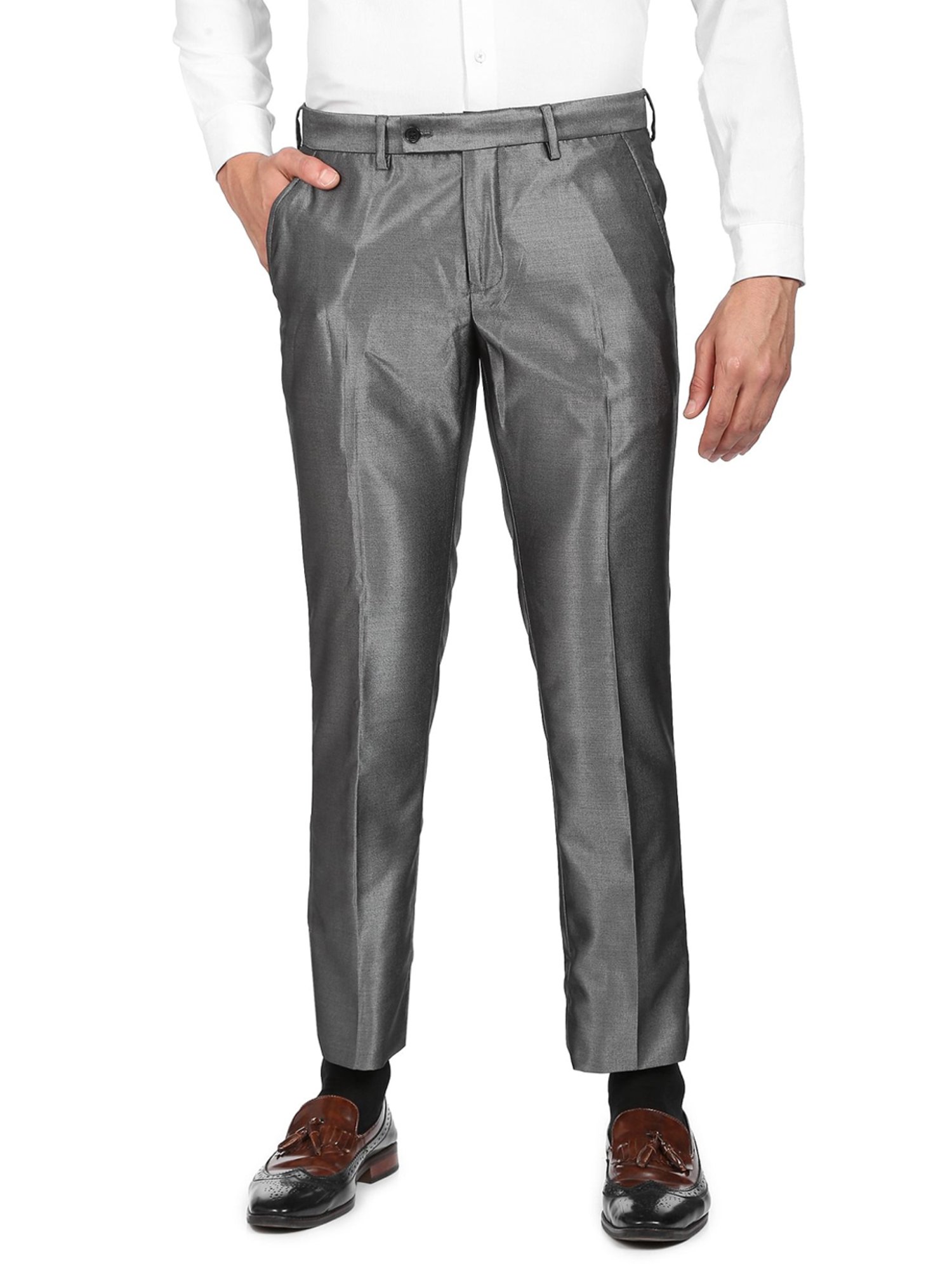 Ad By Arvind Grey Regular Fit Two Piece Suit