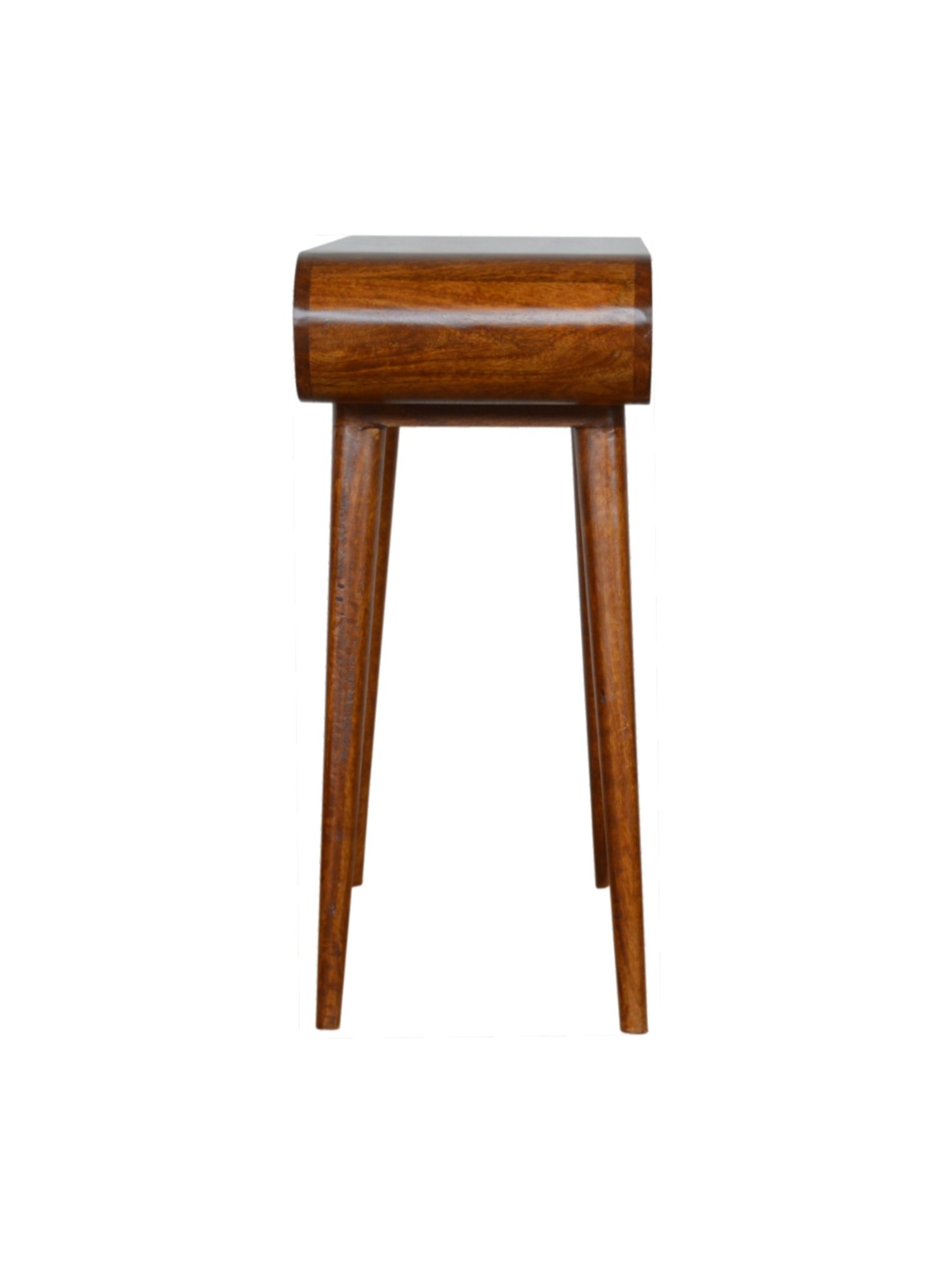 Artisan Furniture Chestnut Brown Wood Curved Edge Console Table