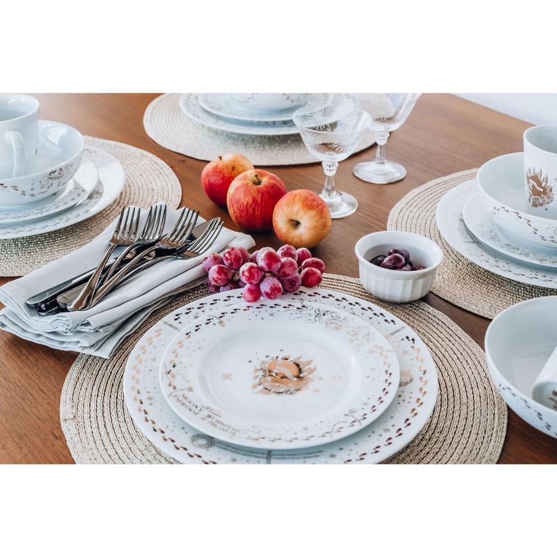 Robe Factory LLC Harry Potter Marauders Map 16-Piece Ceramic Dinnerware Set | Plates, Bowls, Mugs