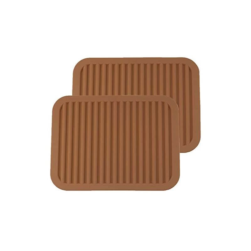 Silicone Trivets - 9" x 12" Silicone Potholder [2 Set ] Silicone Pot Holders - Spoon Rest - Kitchen Table Mat - Hot Pads - Large Coasters (Coffee)