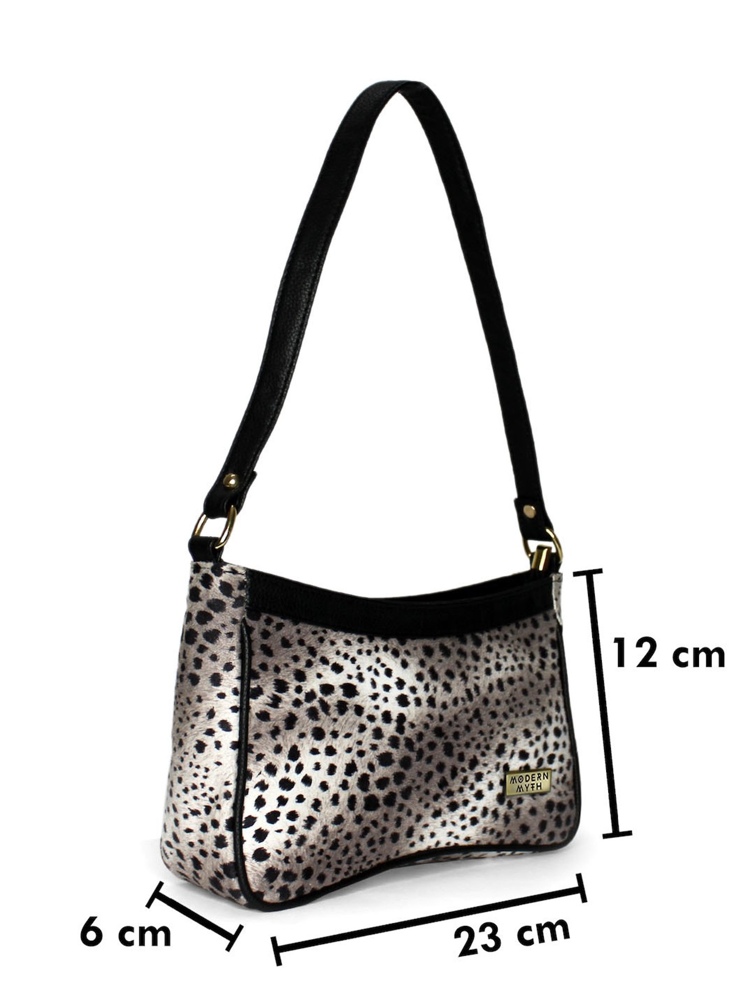 Modern Myth Black Animal Effect Medium Shoulder Bag