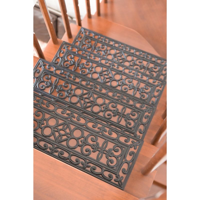 1'10"x1'10" Rectangle Indoor and Outdoor Woven Accent Rug Black - Gardenised