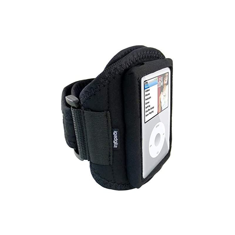 U0134 Water Resistant Neoprene Sports Gym Jogging Armband Compatible with Apple iPod Classic 80gb, 120gb and 160gb - Black