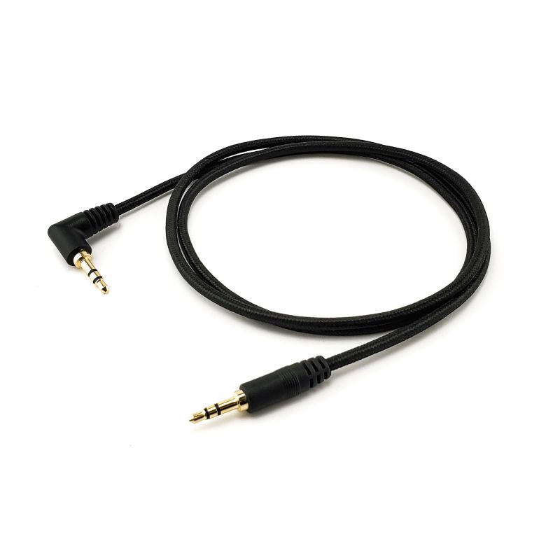 SatelliteSale 3.5mm Male to Male Aux Audio Cable 90 Degree Right Angle 6 Feet
