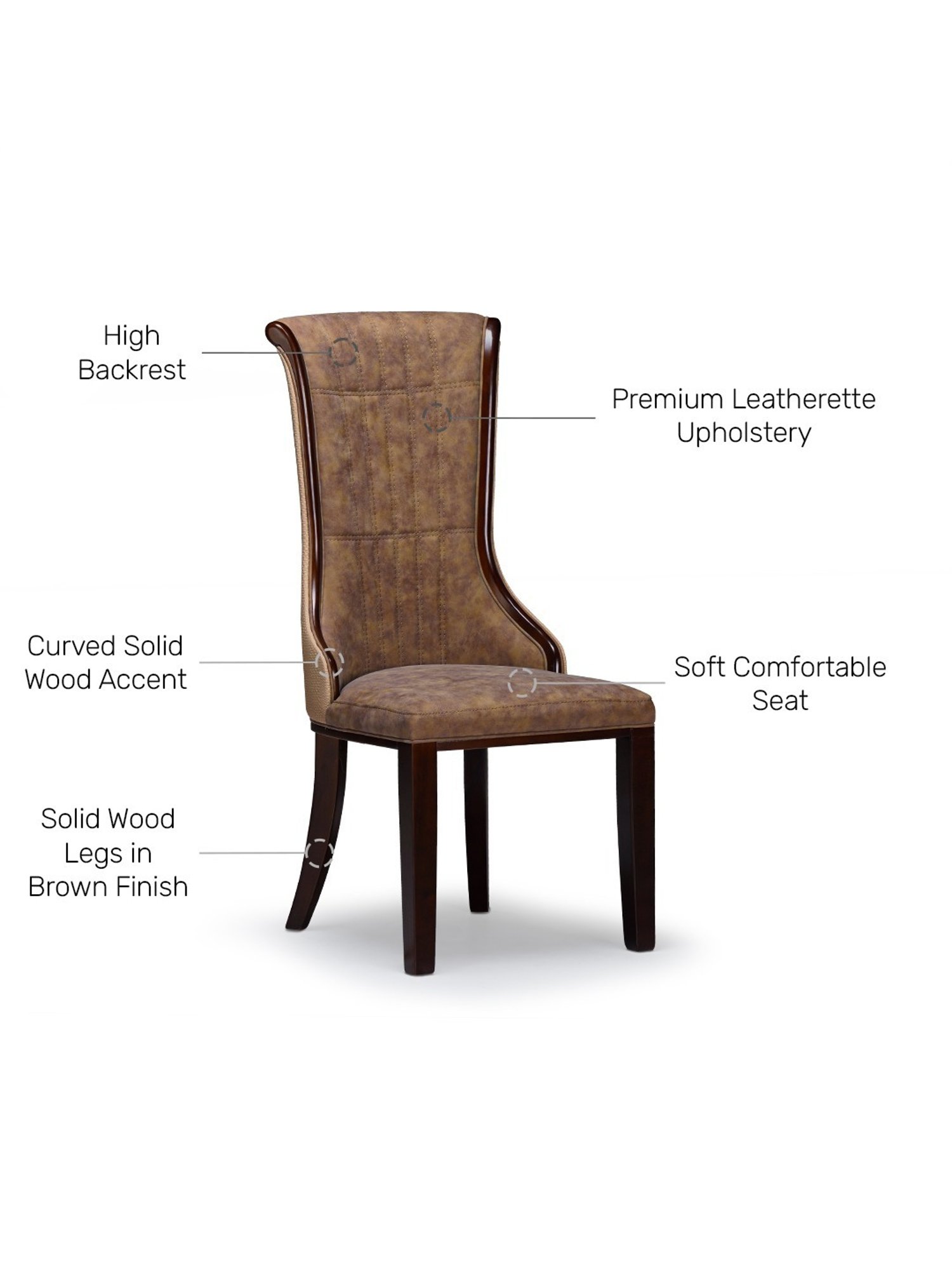 Durian Sabrina Modern Brown & Beige Premium Leatherette Dining Chair