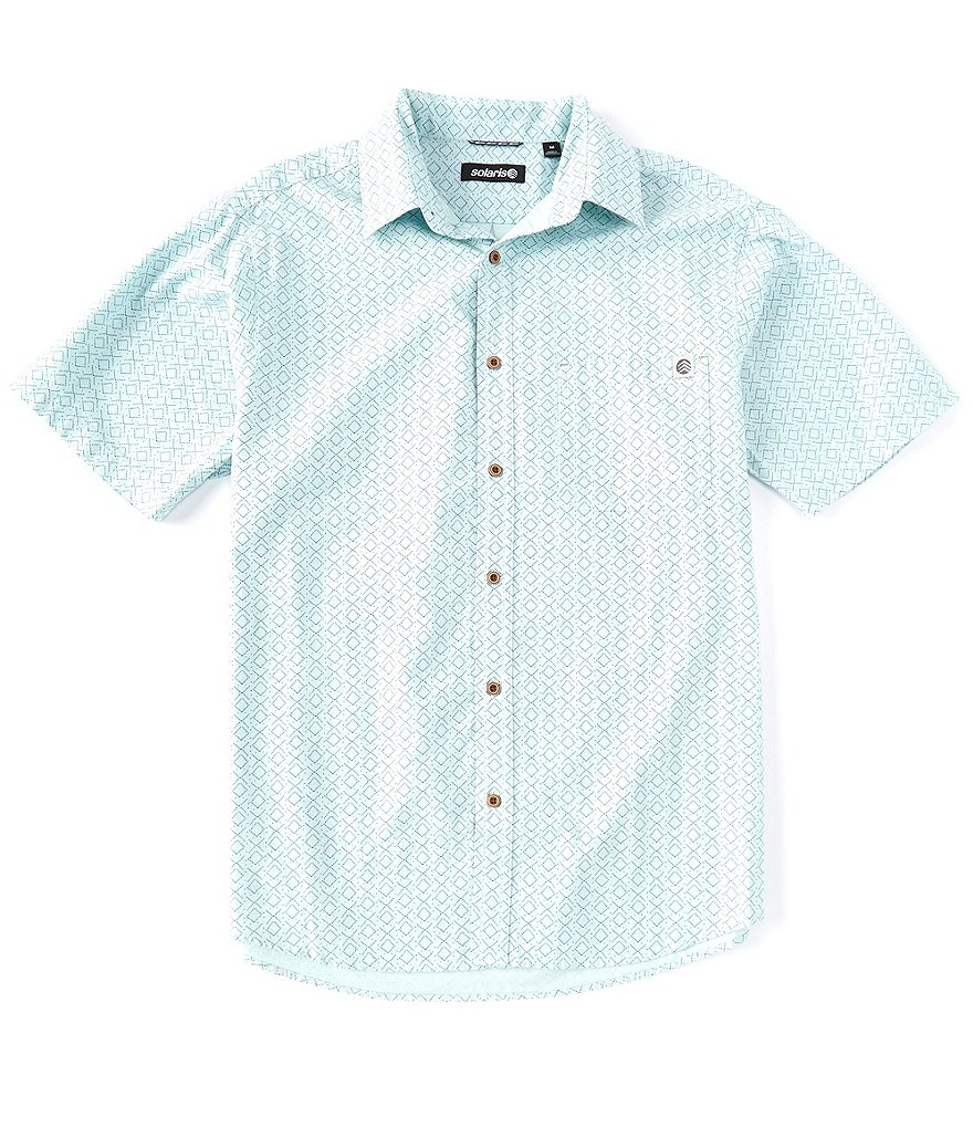 Solaris Short-Sleeve Geometric Printed Sportshirt