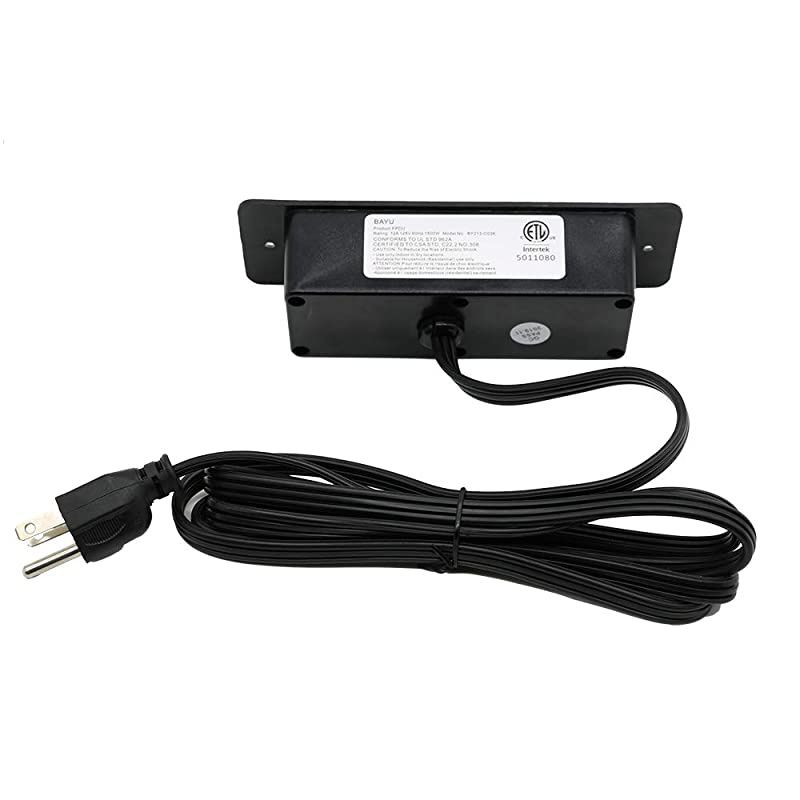 Outlets Recessed Power Strip with Switch Mountable Power Strip 3AC Outlet Black