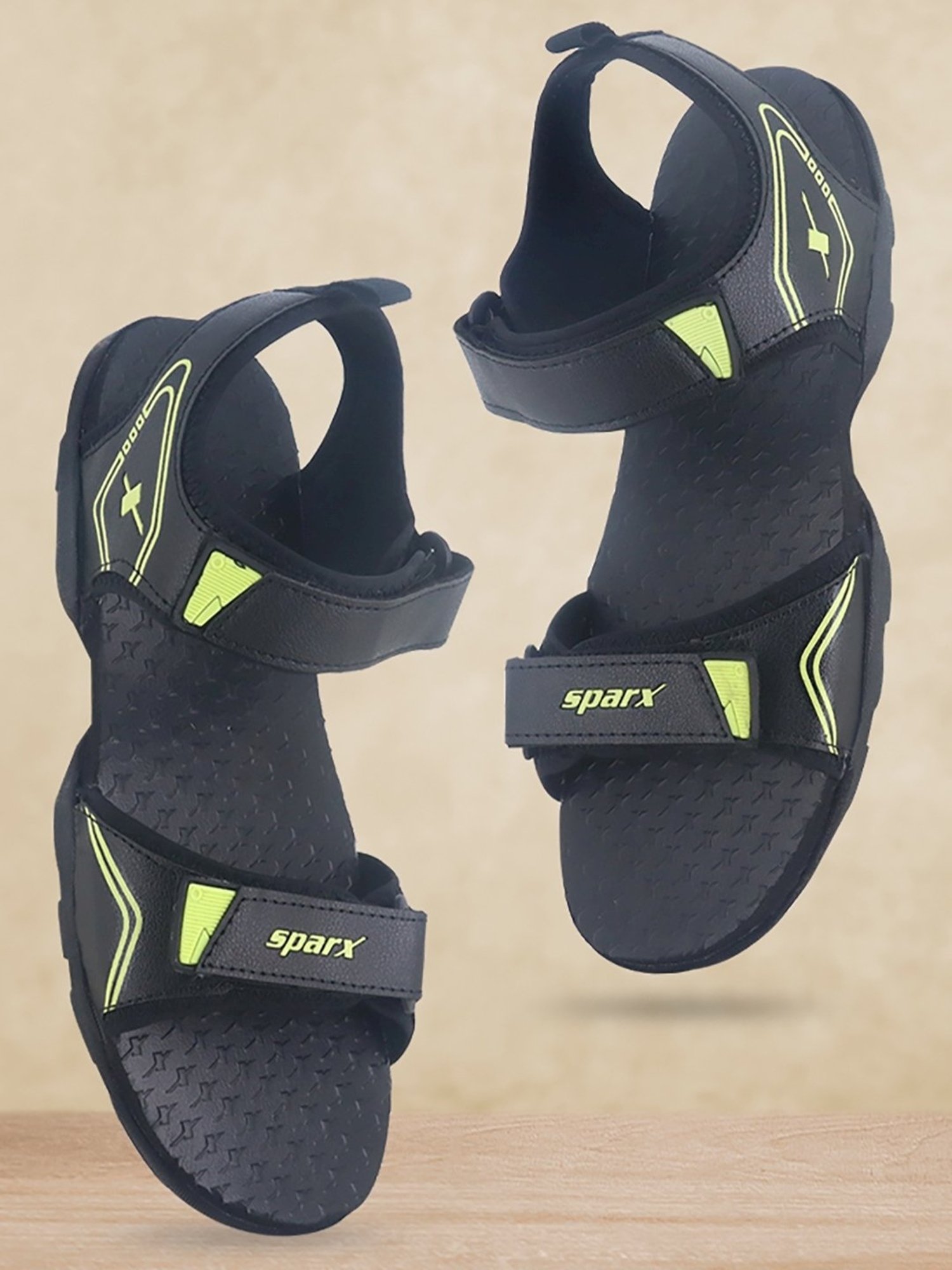 Sparx Men's Black Floater Sandals