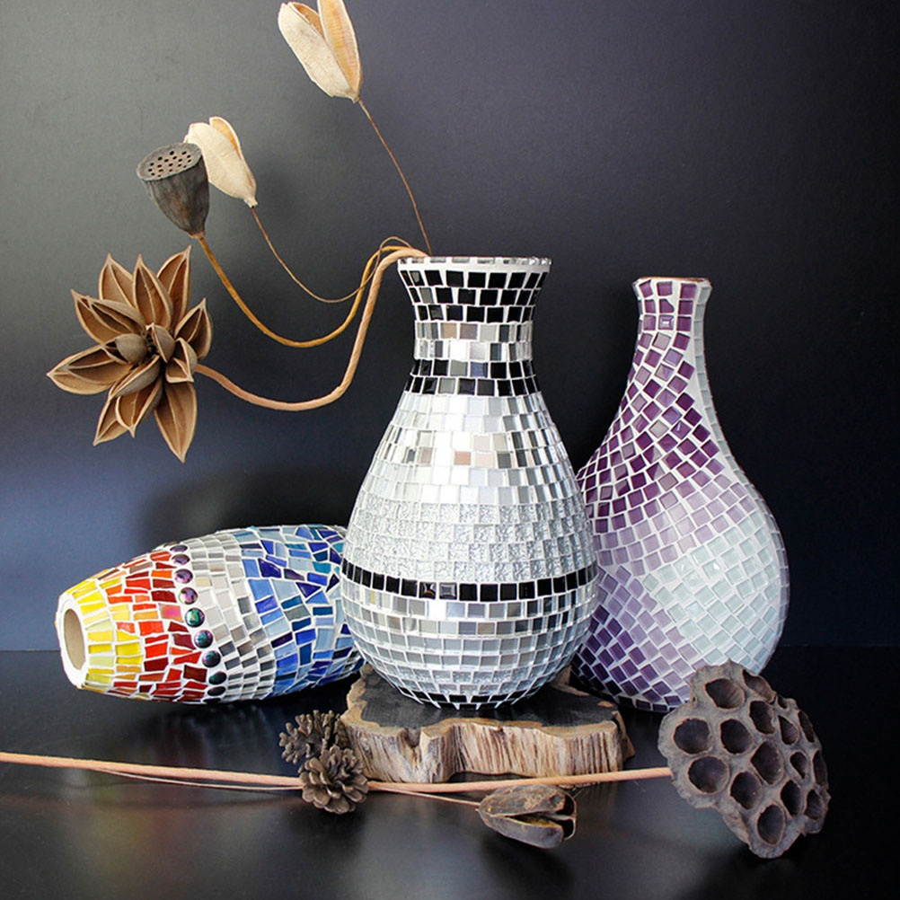 2Pcs Handmade Vases Adorable Wood Flower Vases Unique DIY Wood Vases (Khaki)