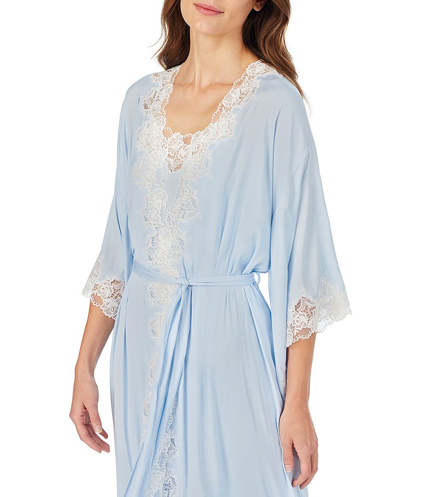 Lauren Ralph Lauren Paisley Print Satin Short Wrap Robe