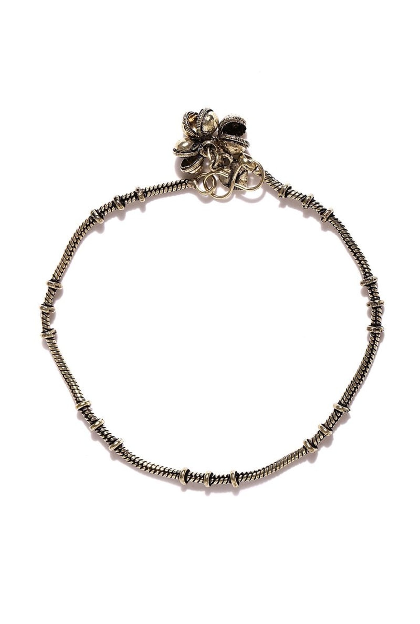 Prita Golden Brass Inflexible Anklet