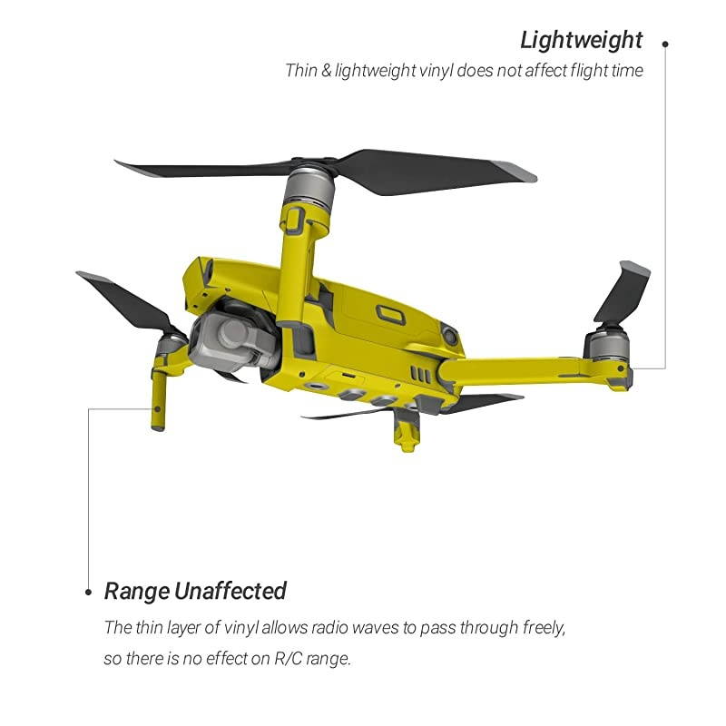 State Yellow Decal Kit for DJI Mavic 2Zoom Drone Includes 1 x DroneBattery Skin + Controller Skin