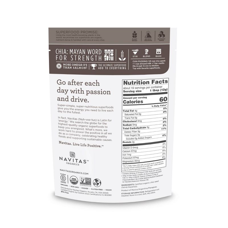 Navitas Organics Vegan Chia Seeds - 8oz