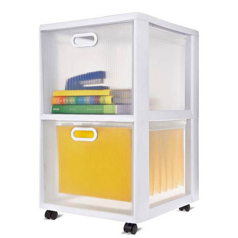 Homz Plastic 6 Clear Drawer Medium Home Storage Container Tower with 4 Large Drawers and 2 Small Drawers, Black Frame
