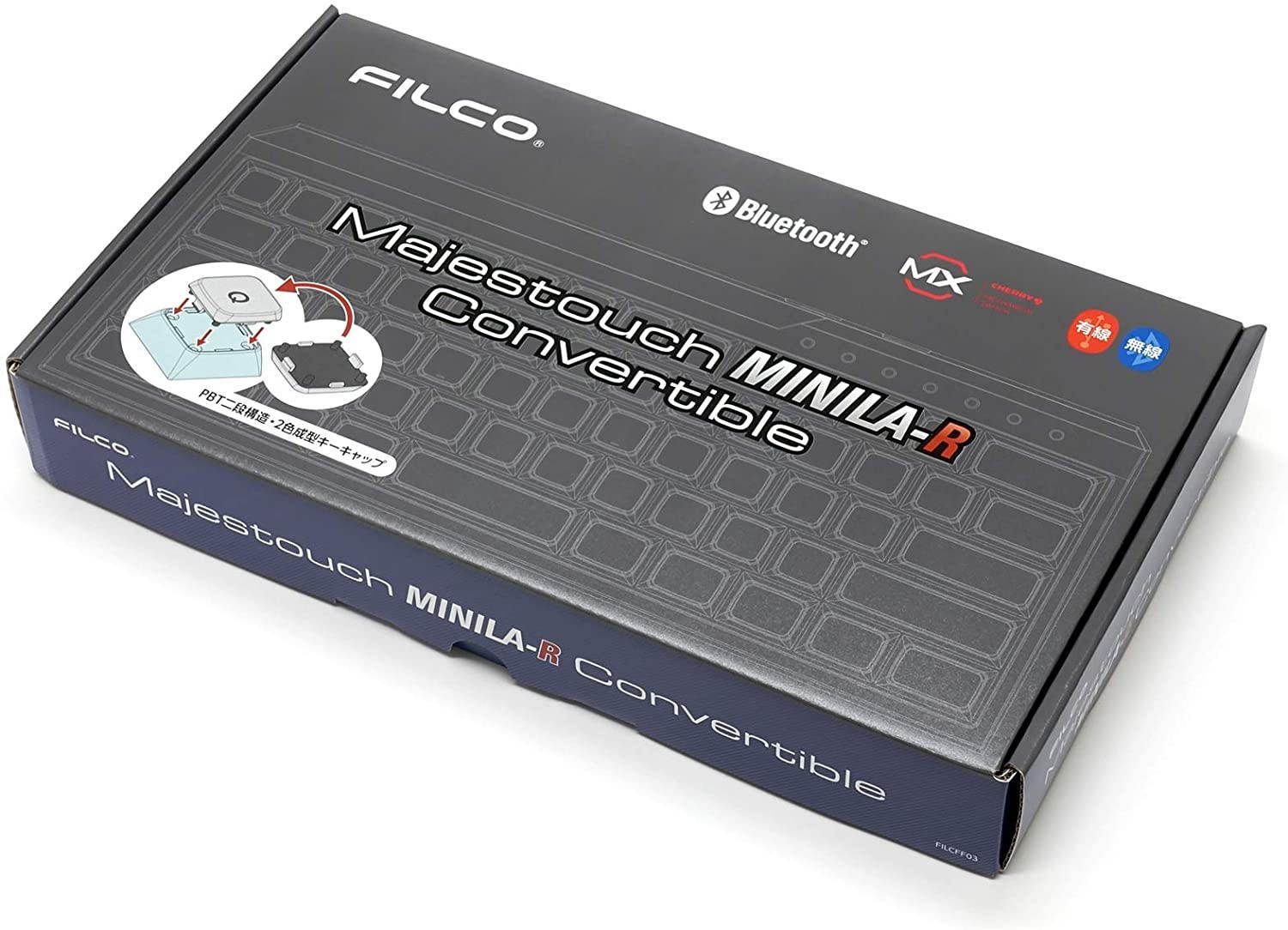 Filco Majestouch Minila R Convertible Sky Gray 60% Double Shot PBT Mechanical Keyboard (Cherry MX Black)