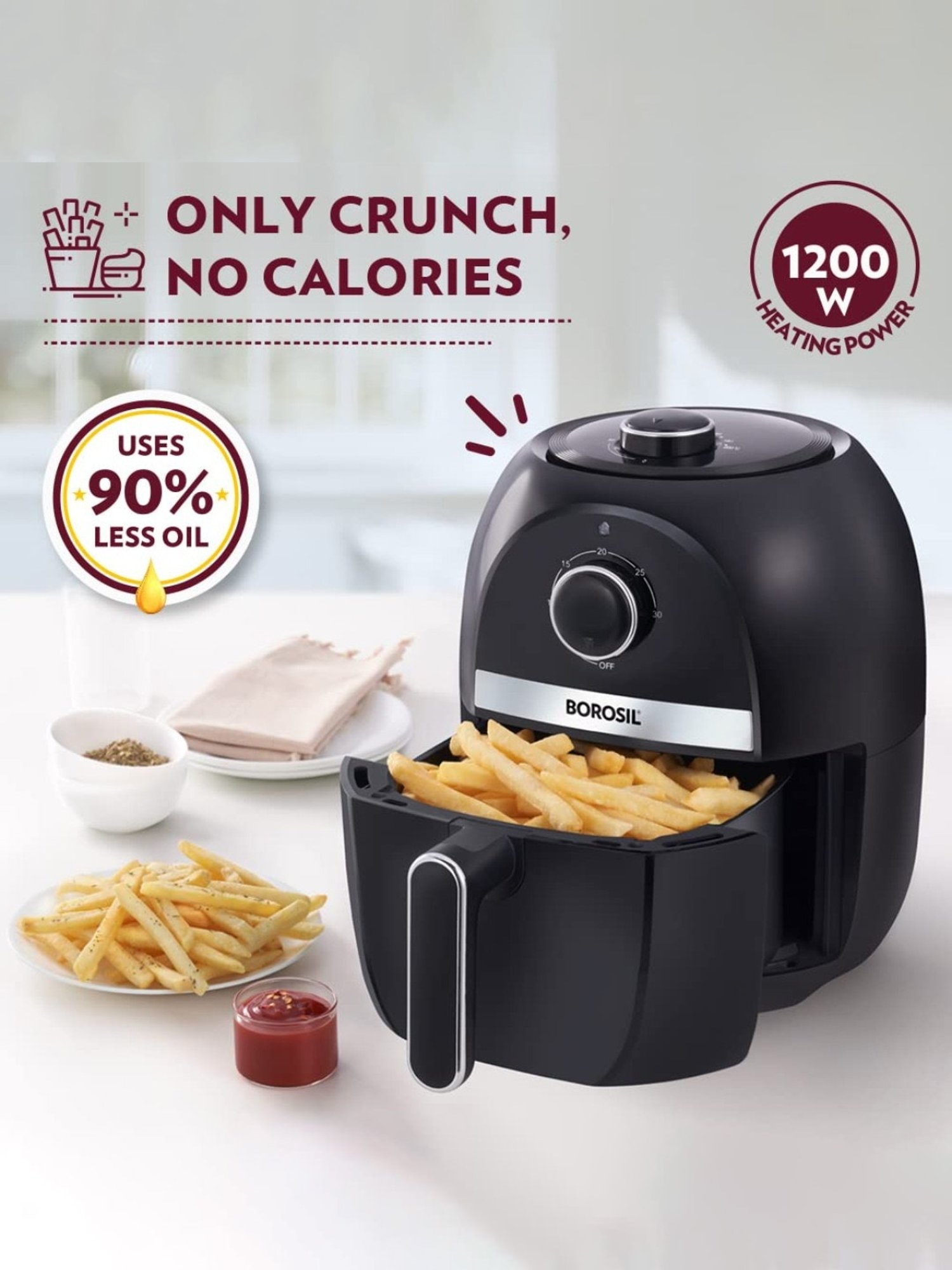 Prestige Nutrifry Black Plastic Electric Digital Touch Airfryer 4.5L