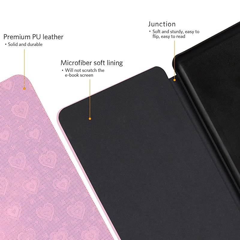 Case for All New Kindle 10th Generation 2019 Released Will Not Fit Kindle Paperwhite or Kindle Oasis Premium PU Leather Smart Cover with Auto Sleep and WakePink Sparking Heart
