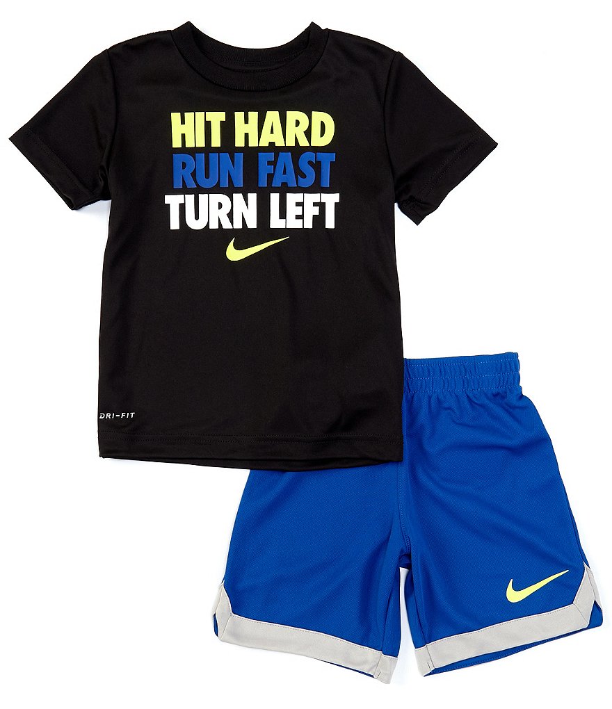 Champion Little Boys 2T-7 Short-Sleeve Script Logo Tee & Short Set