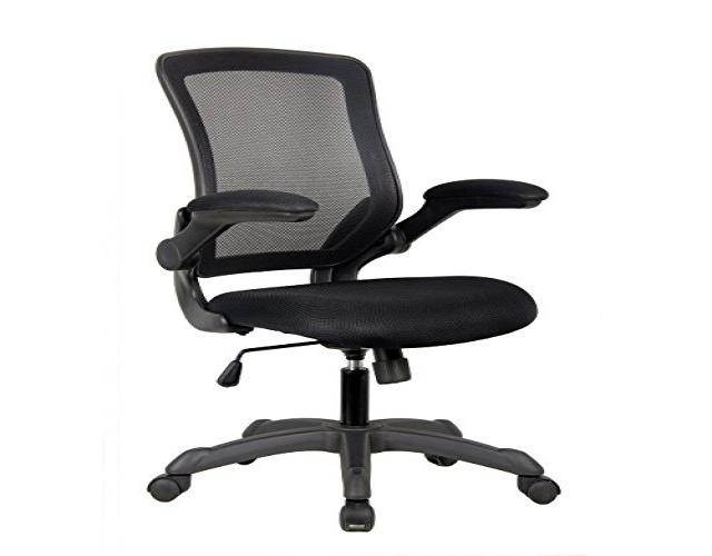 Techni Mobili Mesh Task Chair w/ Flip-Up Arms in Black