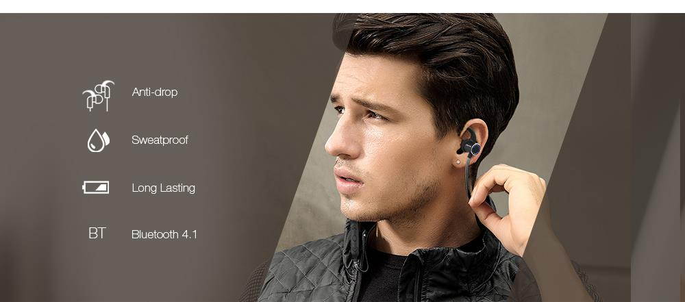 Awei AK8 IPX4 Waterproof Magic Magnet Attraction Bluetooth 4.1 Sports Earphones with Microphone For iPhone Samsung Xiaomi (Gold)