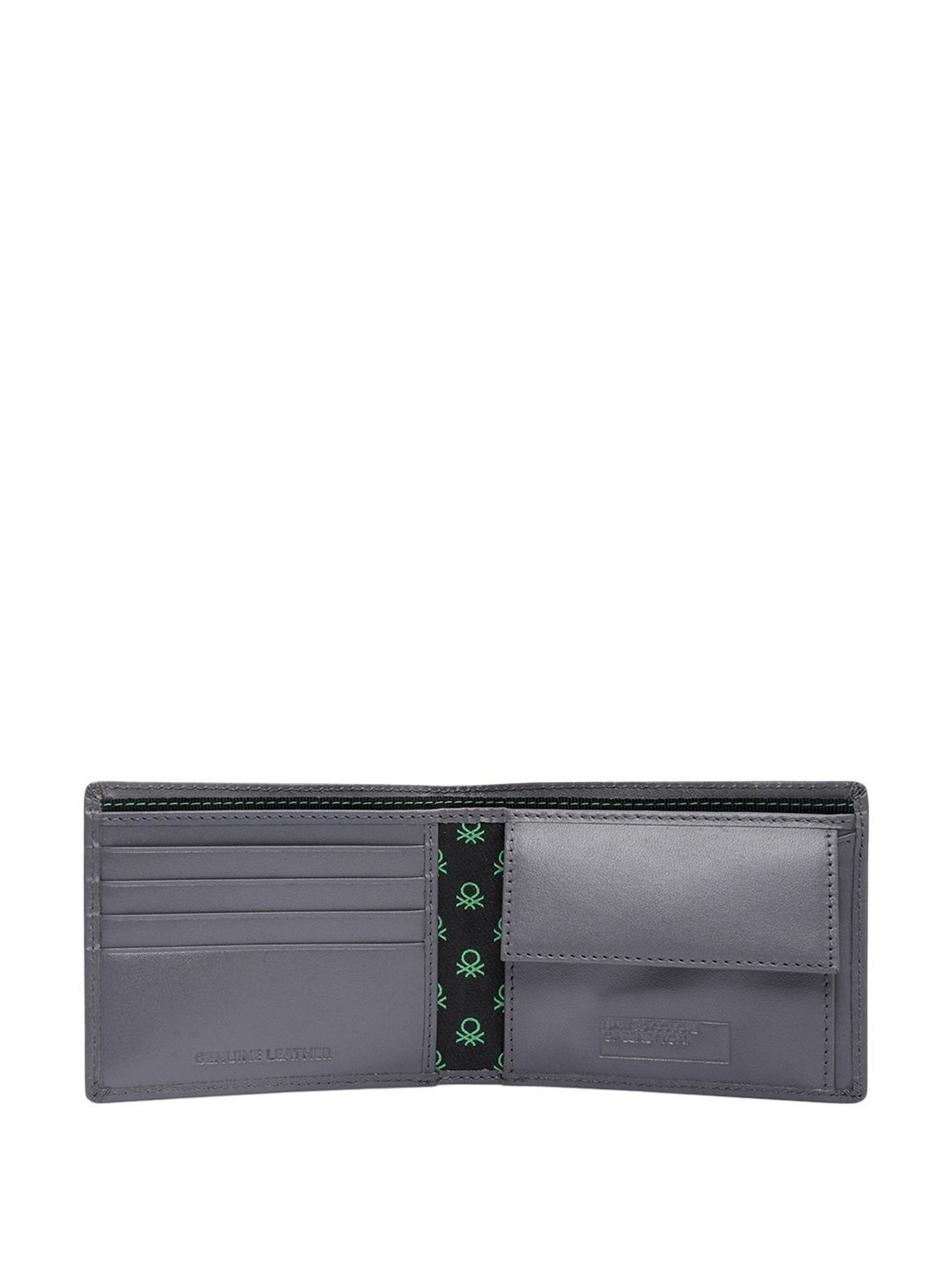 United Colors of Benetton Habry Grey Casual Leather Bi-Fold Wallet for men