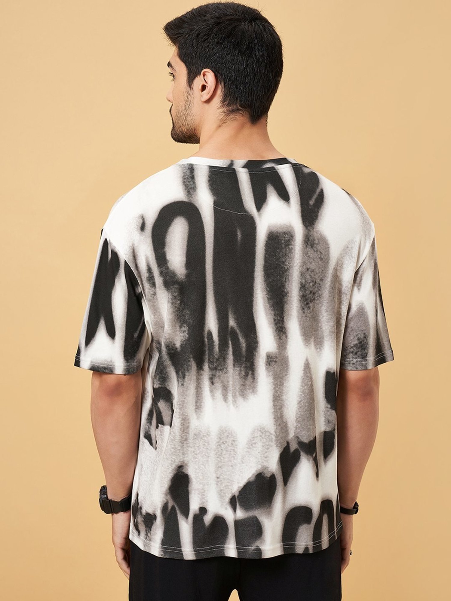 Street 808 By Pantaloons White Comfort Fit Printed T-Shirt