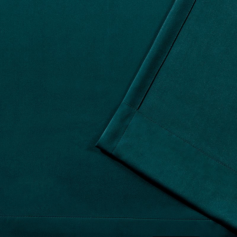 84"x100" Sateen Blackout Solid Grommet Top Extra Wide Curtain Panel Dark Teal - Exclusive Home