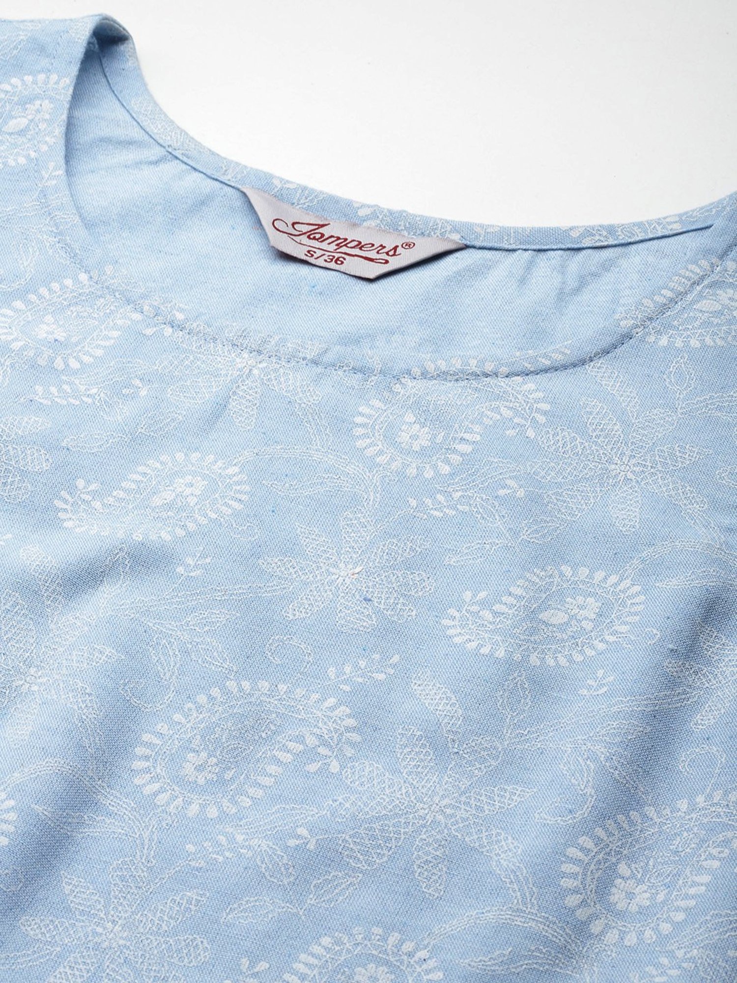 Jompers Blue Printed Kurta With Palazzo & Dupatta