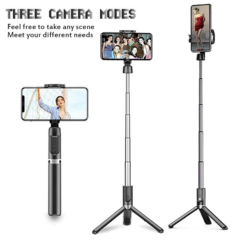Selfie Stick Tripod Bluetooth Selfie Stick  Mini Pocket Selfie Stick Scalable Integrated Design with Wireless Remote Control for iPhone Xs MAXXRXSX 88 Plus 77 Plus 6s 6 Ga