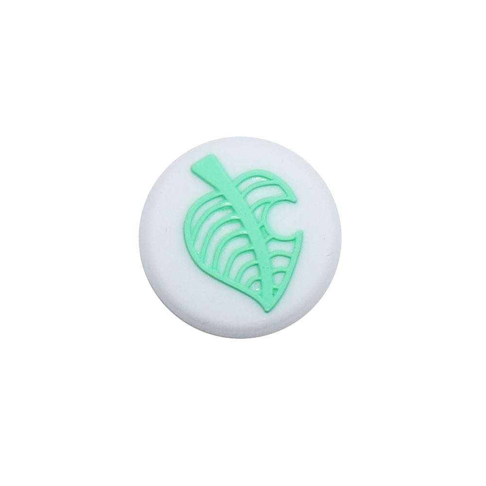 Lovely Leaf Joystick Cover Joystick Shell Protector Cap for Nintendo Switch Gamepad for NS Switch Game Controller-White+Green Leaf