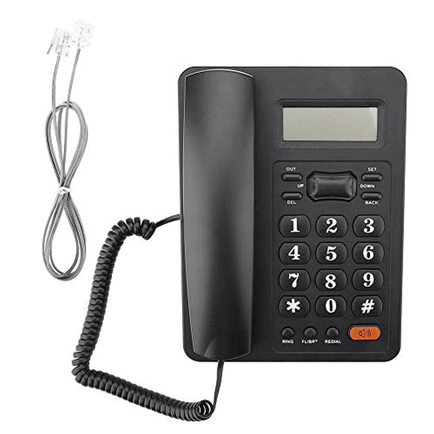 corded phone with caller id/speakerphone wired lcd display landline telephone dtmf/fsk for home office hotel, black