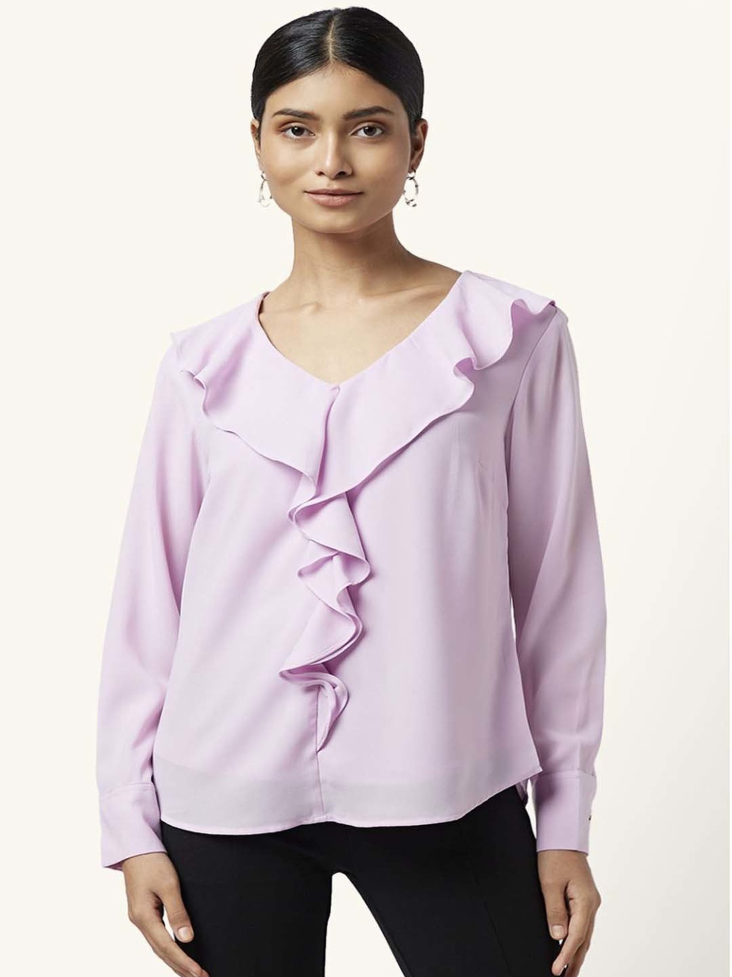 Annabelle by Pantaloons Lilac Regular Fit Top