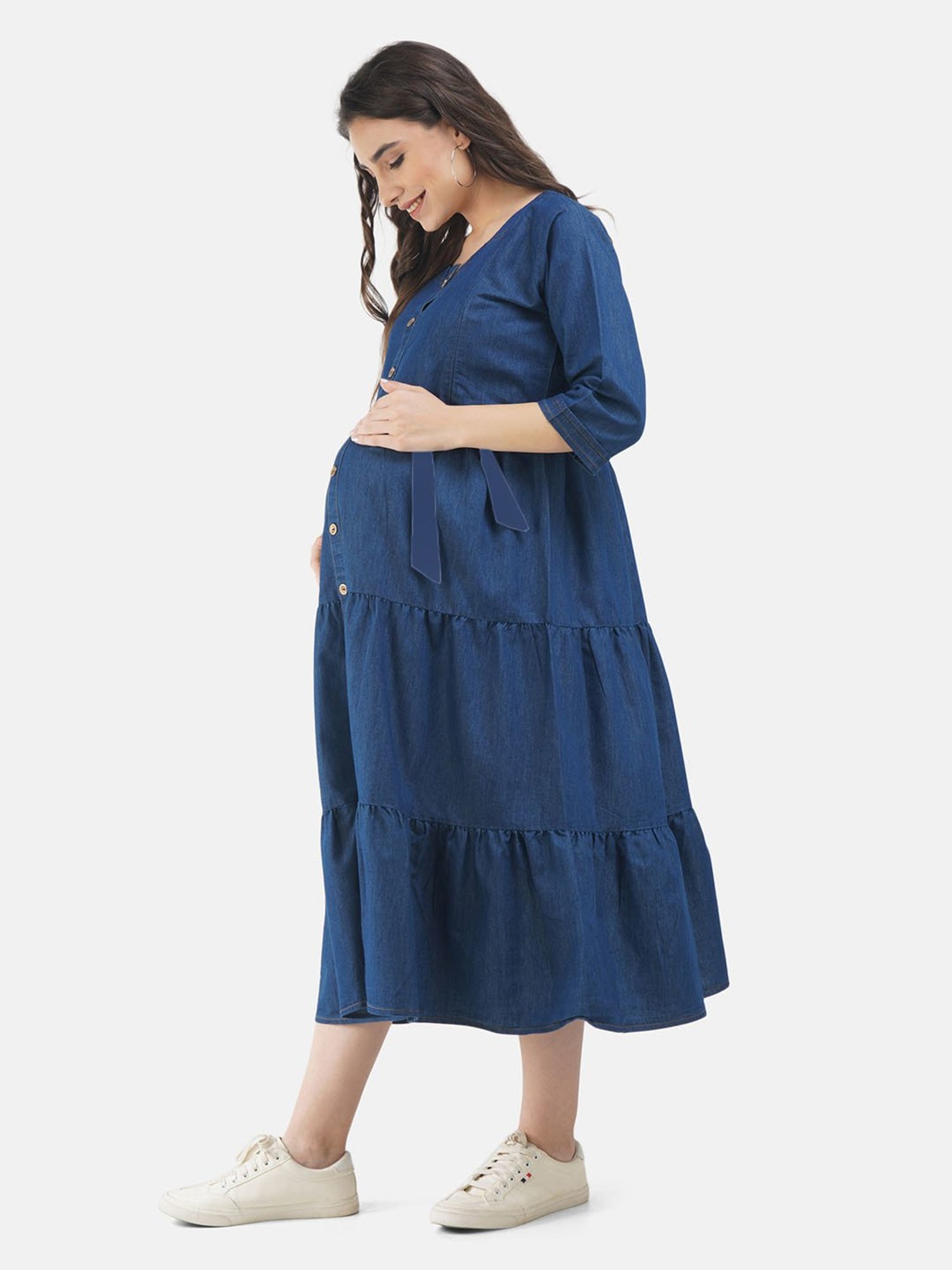 KOI SLEEPWEAR Blue Maternity Dress
