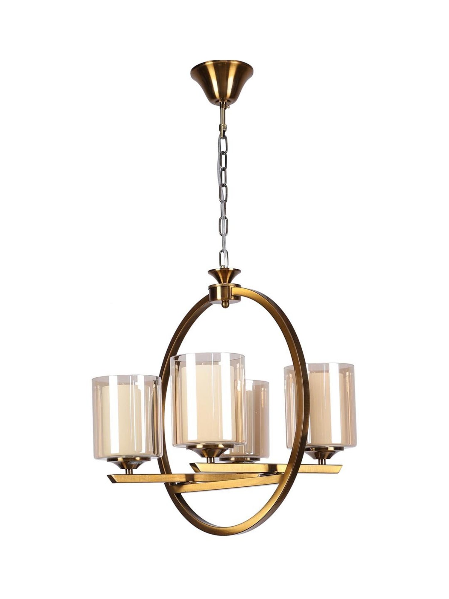 Kapoor E Illuminations Masakee Golden Metal 4-Lights Contemporary Chandelier Light - Set of 1