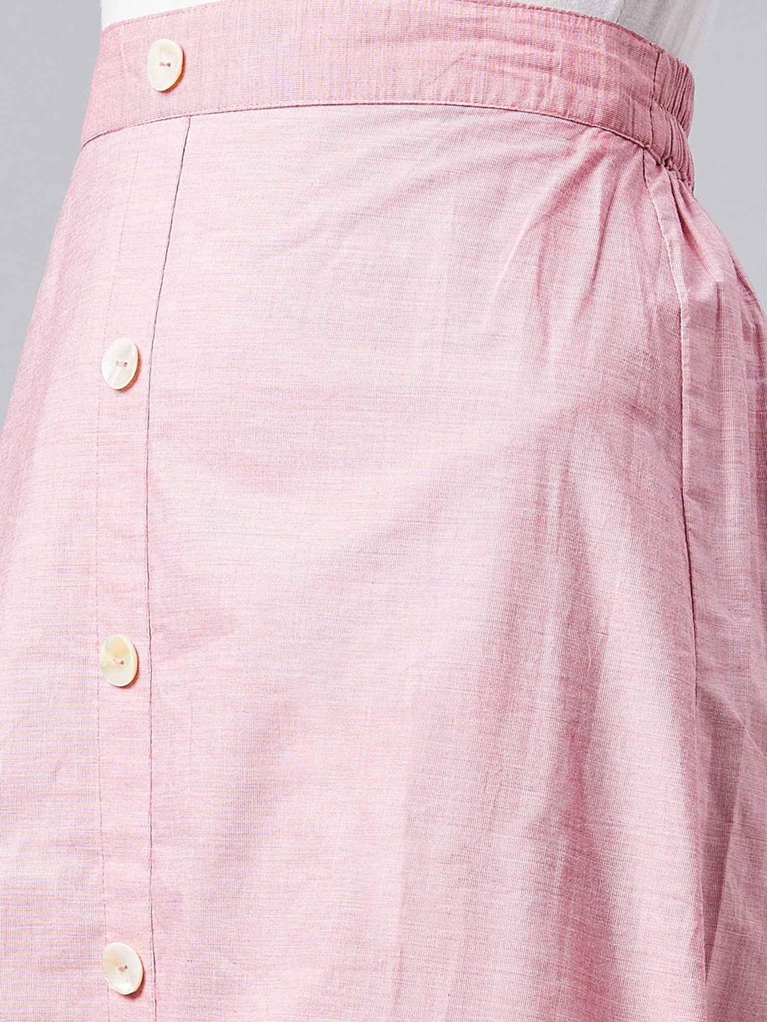 Marie Claire Pink Embroidered A-Line Midi Skirt