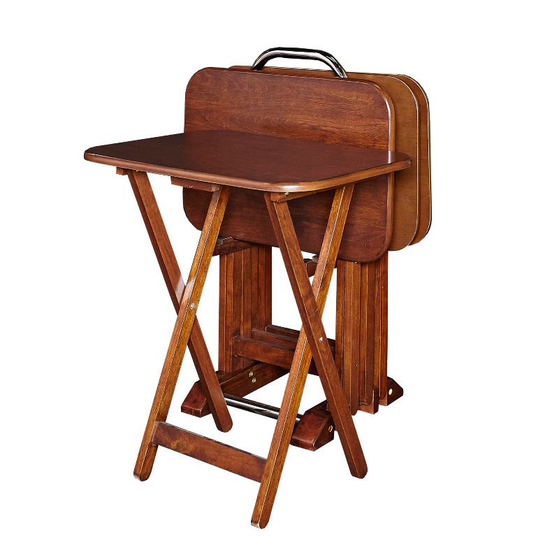 Grant Tray Tables Dark Cherry/Chrome - Powell Company